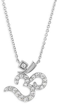 Diamond Ohm Pendant Necklace in 14K White Gold, 0.33 ct. t.w. - 100% Exclusive