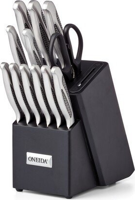 Stainless Steel 14 Piece Cutlery Block with Built-in Sharpener Set