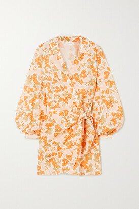 Net Sustain Floral-print Organic Cotton And Ecovero-blend Cover-up - Orange