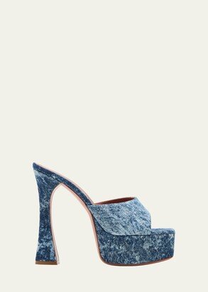 Dalida Denim Platform Sandals