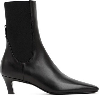 Mid-Heel Square-Toe Ankle Boots