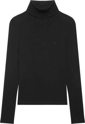 Cassandre-embroidered roll-neck jumper