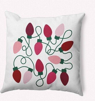 16x16 Christmas Lights Square Throw Pillow