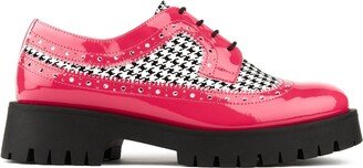 Embassy London Usa Artisan - Pink & Black Houndstooth - Womens Oxford Shoes