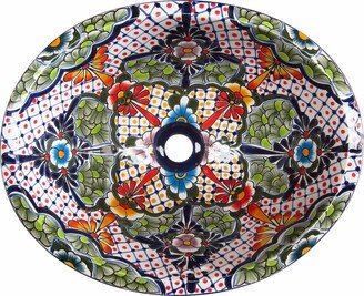 Mexican Talavera Sink Oval Drop in Handcrafted Ceramic - San Miguel