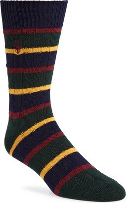 Repp Stripe Cable Dress Socks