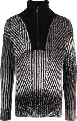 Zip-Fastening Wool-Blend Jumper