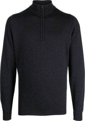 Short-Zip High-Neck Jumper