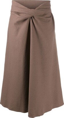 Twist Detail Midi Skirt