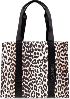 Shopper Bag With Animal Motif - Beige