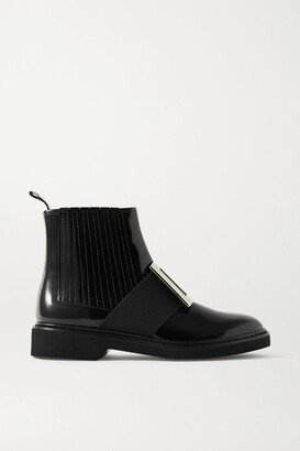 Viv Ranger Embellished Patent-leather Chelsea Boots - Black