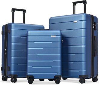 Hardside Luggage Sets 3 Piece Suitcase Set with Spinner Wheels,Navy