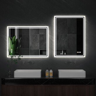UNHO Illuminated Bathroom Mirror Anti-Fog Wall Mounted Dimmable Backlit