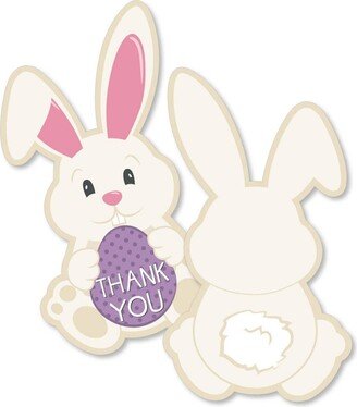 Big Dot Of Happiness Hippity Hoppity - Easter Bunny Party Shaped Thank You Cards with Envelopes 12 Ct