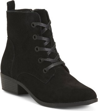 Suede Lace Up Booties for Women