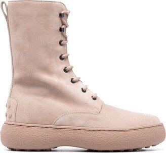 WG lace-up suede ankle boots