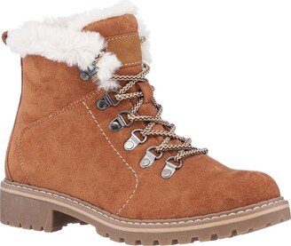 Tinsley Womens Microsuede Ankle Combat & Lace-up Boots