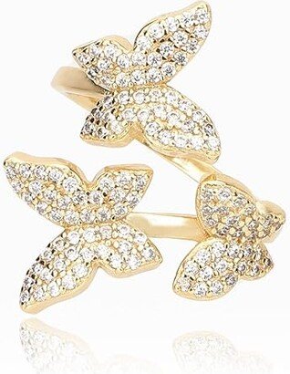 Crystal Butterfly Wrap Ring (Gold) Ring