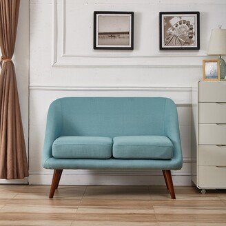 Mid-Century Modern Style Linen Fabric Loveseat