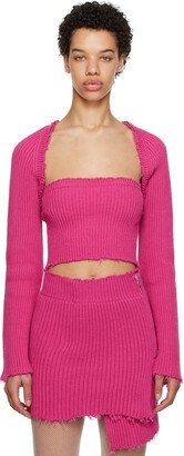 Pink Raw Edge Cardigan