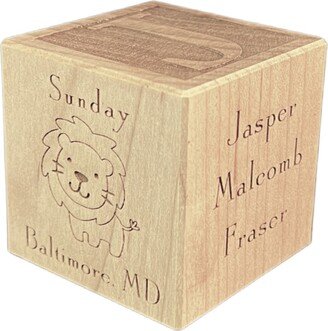 Personalized Baby Block | New Gift Wooden Safari Lion Nursery Décor Grandma