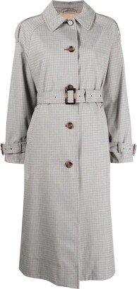 Marie mini check-print trench coat