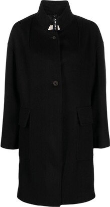 Single-Breasted Button-Fastening Coat-AC