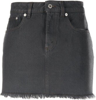 Gradient-Effect Denim Miniskirt