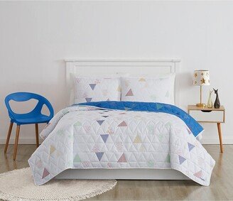 Triangle Embroidered Quilt Set