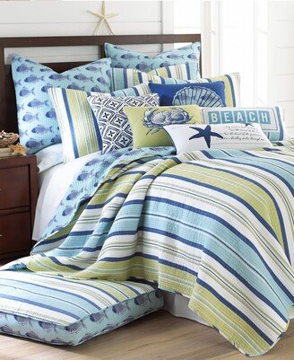 Bayport Stripe Reversible Quilt Set, Full/Queen