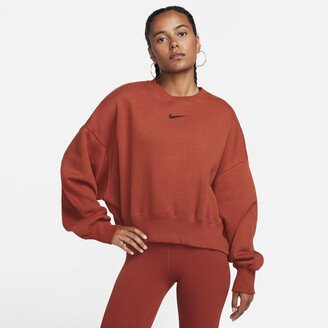 Women's Sportswear Phoenix Fleece Over-Oversized Crewneck Sweatshirt in Orange