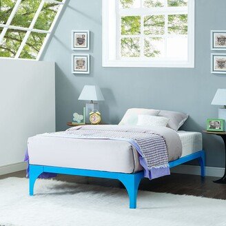 Ollie Light Blue Steel Twin-Size Platform Bed