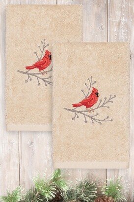 Christmas Cardinal Embroidered Hand Towels - Set of 2