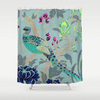 matthew williamson wallpaper peacock Shower Curtain