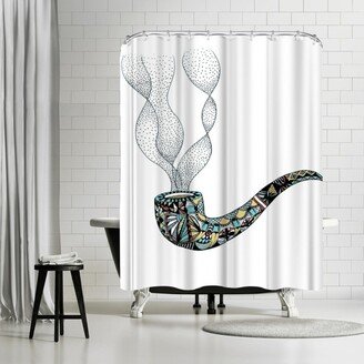 71 x 74 Shower Curtain, Pipe by Patricia Pino