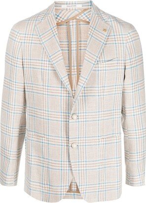 Plaid-Check Print Blazer