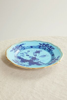 Oriente Italiano 17cm Gold-plated Porcelain Bread And Butter Plate - Blue