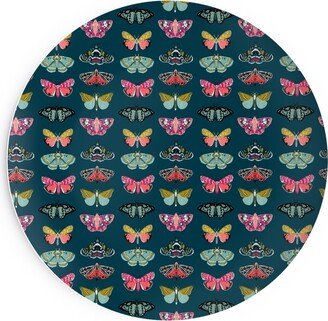 Salad Plates: Moths - Dark Salad Plate, Multicolor