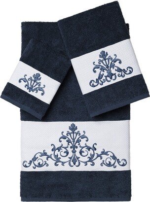 Turkish Cotton Scarlet 3Pc Embellished Towel Set-AB