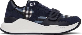 Navy Check Sneakers