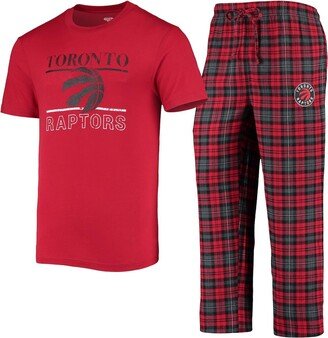 Concepts Sport Men's Red, Black Toronto Raptors Lodge T-shirt and Pants Set - Red, Black