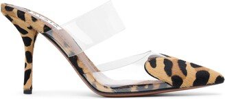 Le Coeur 90 leopard mule pumps