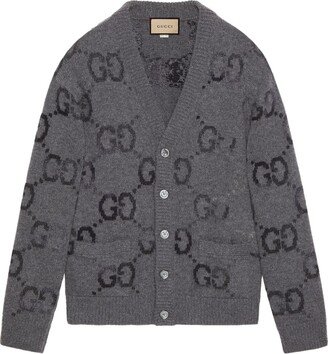 GG-intarsia wool cardigan