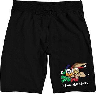 Team Naughty Men's Black Sleep Pajama Shorts-XL