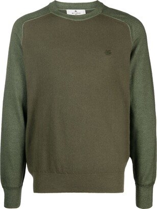 Logo-Embroidered Virgin Wool Jumper