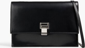 Lunch glossed faux leather shoulder bag