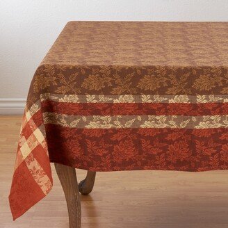 Saro Lifestyle Fall Leaf Tablecloth, Terracotta, 70 x 70