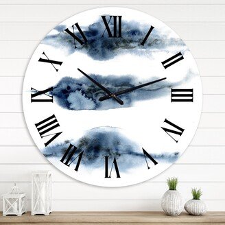 Designart 'Abstract Of Dark Blue Clouds VII' Modern wall clock