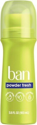 Ban Invisible Roll-On Antiperspirant Deodorant Powder Fresh with Odor-Fighting Ingredients - 3.5 fl oz