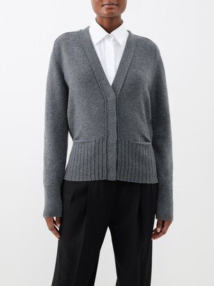 Ribbed-hem Wool-blend Cardigan